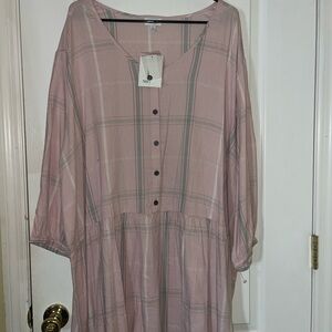 Women's Pink Plaid Dress
